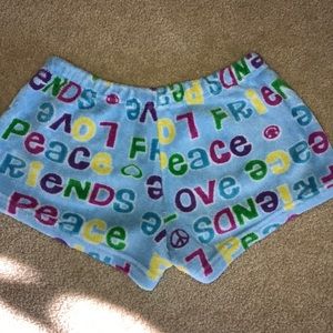 Girls fuzzy pajama shorts